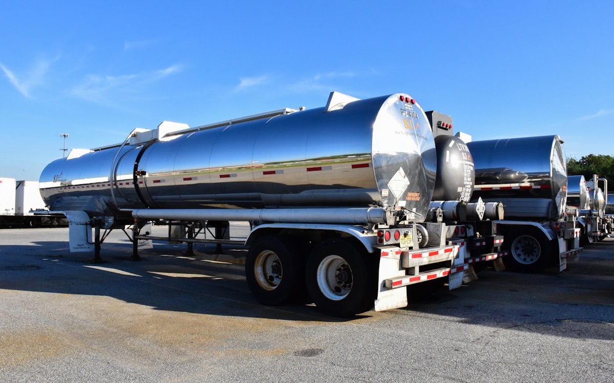 Large fuel tanker truck for diesel delivery